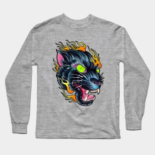 Flaming Panther Long Sleeve T-Shirt